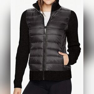 Marc New York Andrew Marc Quilted Knit Sleeve Black Jacket Medium - New With Tag